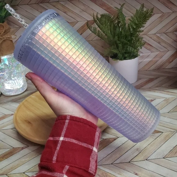 Starbucks Iridescent Grid Cold Cup 24 oz 2022 - Picture 4 of 9